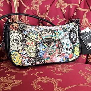 Ed Hardy Colorful Tattoo-Inspired Shoulder Bag